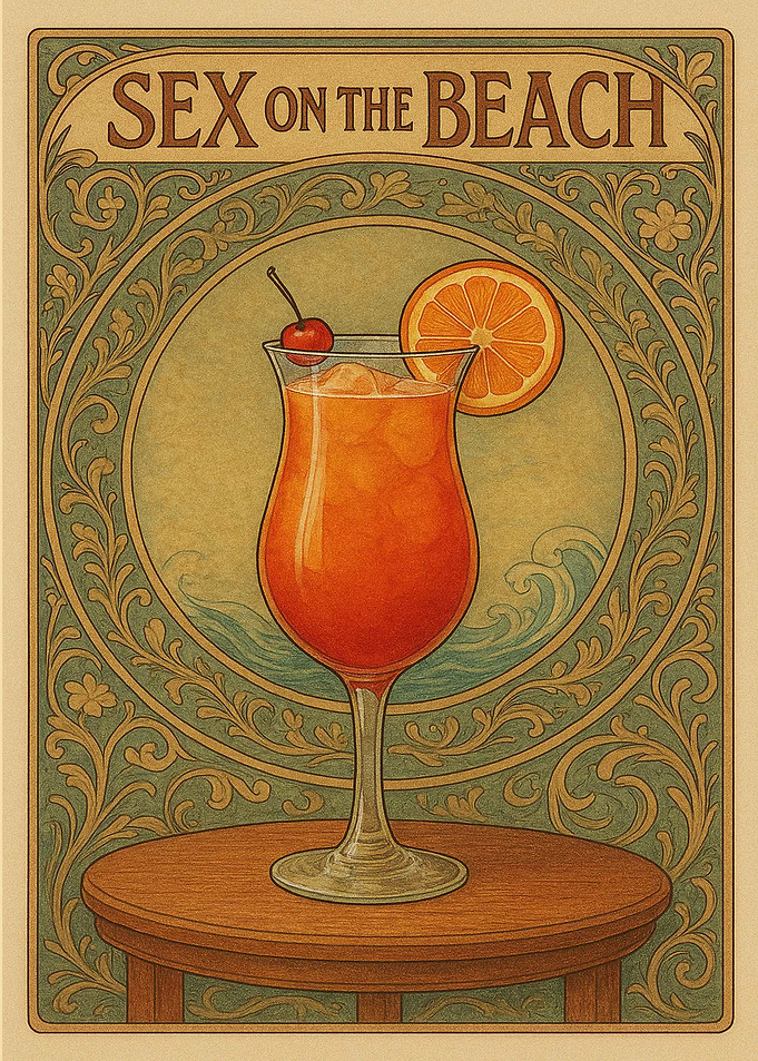 Sex on the Beach Cocktail Art
