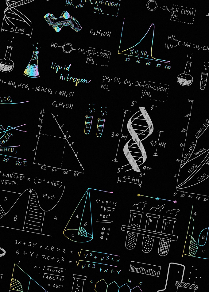 Science and Chemistry Equations on Black