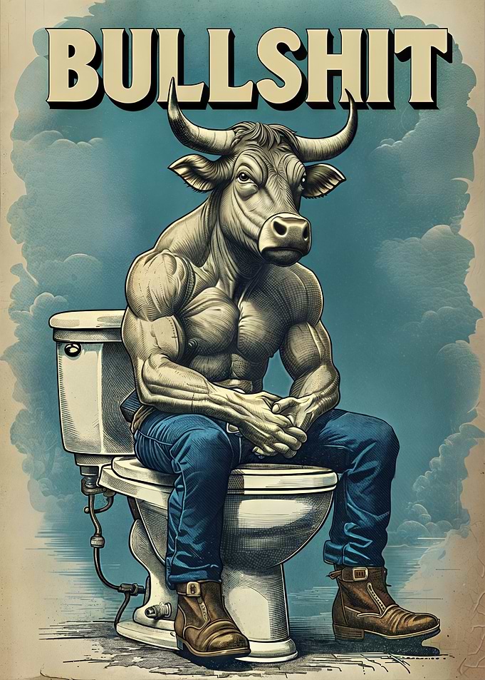 Bullshit funny Bull on Toilet