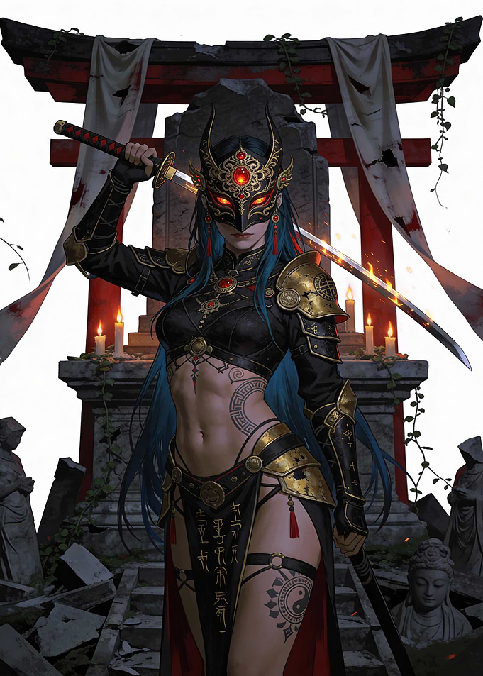 Masked Warrior with Katana