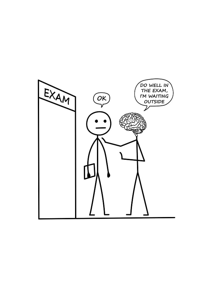 Exam Time Stick Figure Cartoon