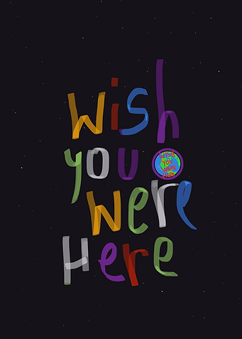 Wish You Were Here Colorful Text