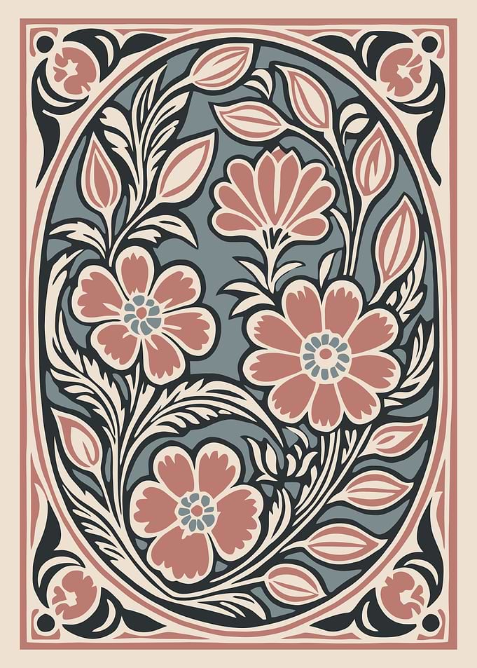 Floral Art Nouveau Illustration
