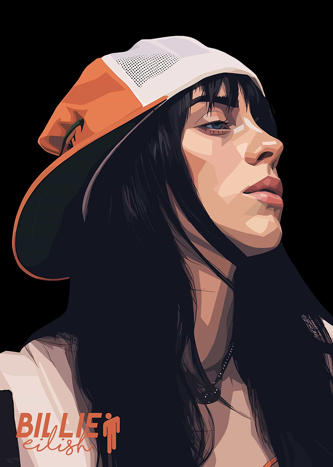 Billie eilish potrait Vector