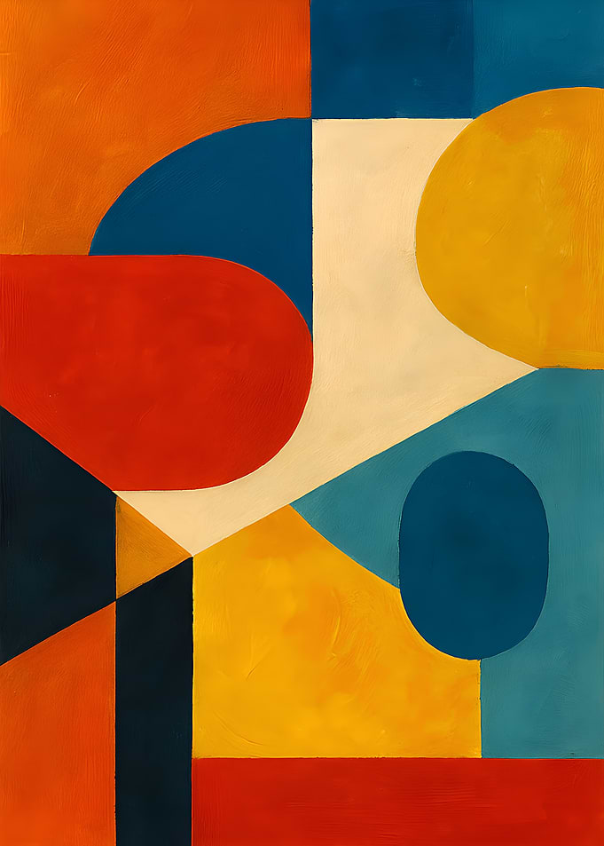 Abstract Geometric Shapes Painting