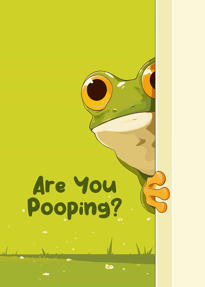 Cartoon Frog Asks: Are You Pooping?