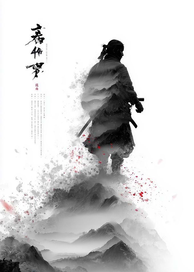 Samurai Warrior on Mountain Peak