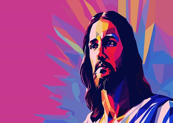 Colorful Portrait of Jesus Christ