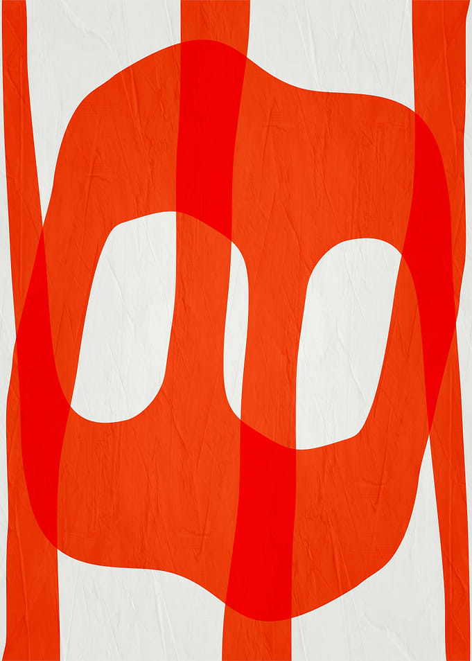 Abstract Orange Shapes on White