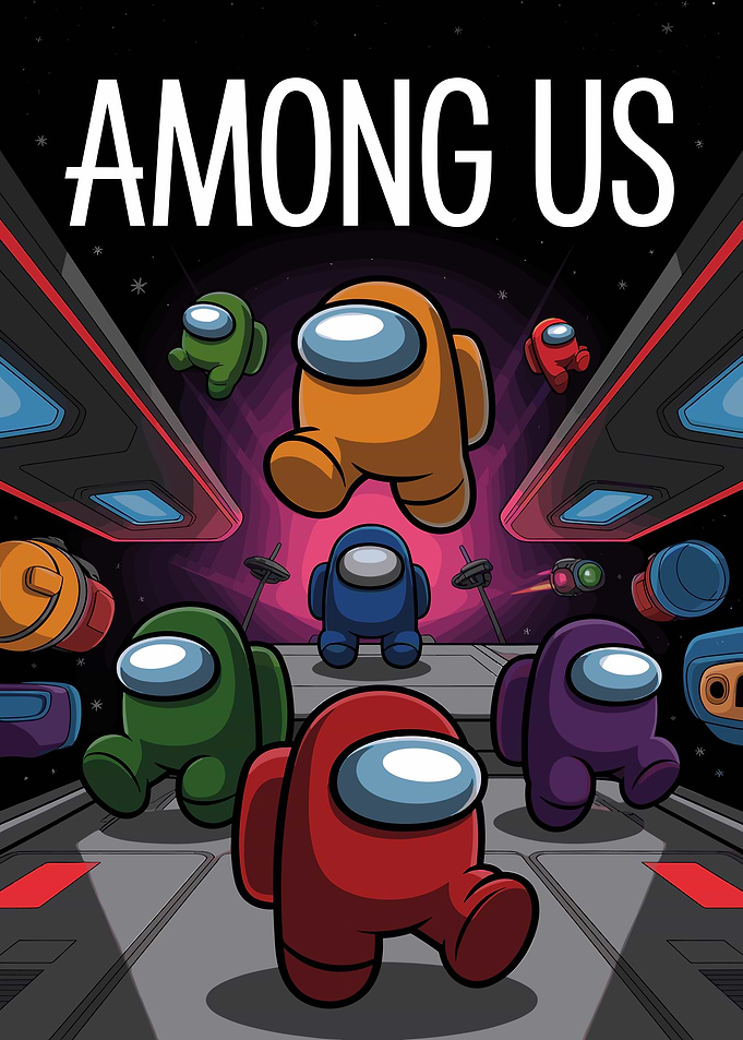 Among Us Crewmates in Space Station