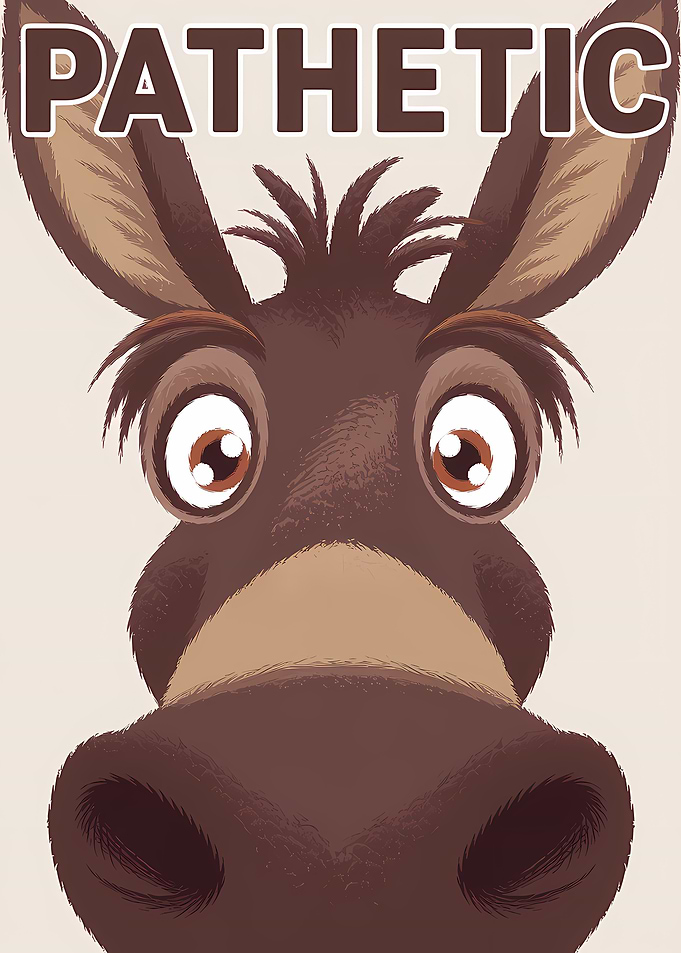 Pathetic Donkey Cartoon Illustration