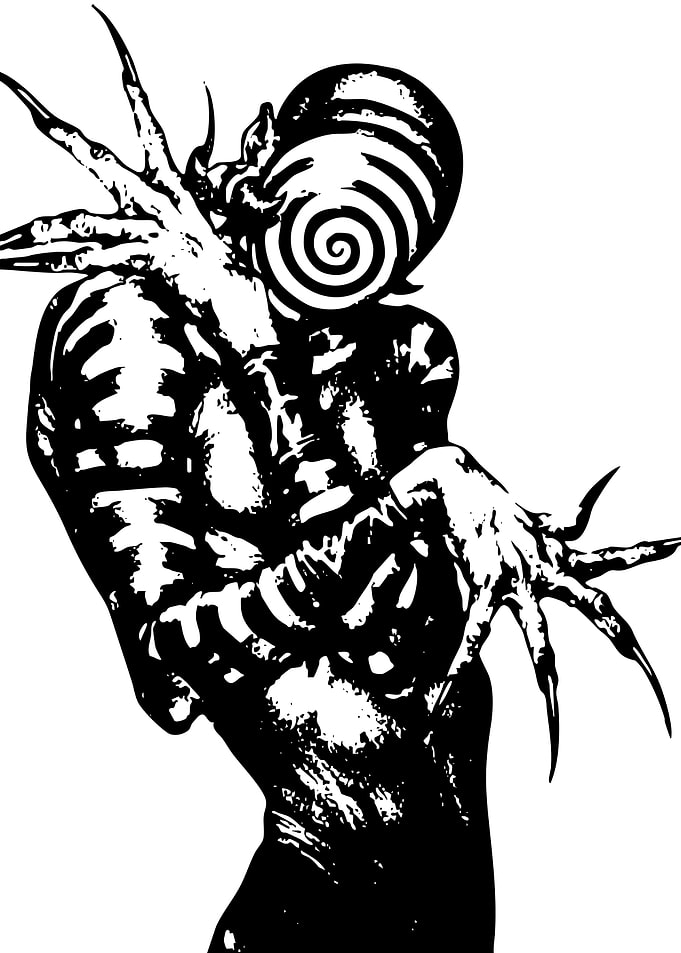 Creepy Spiral Headed Figure