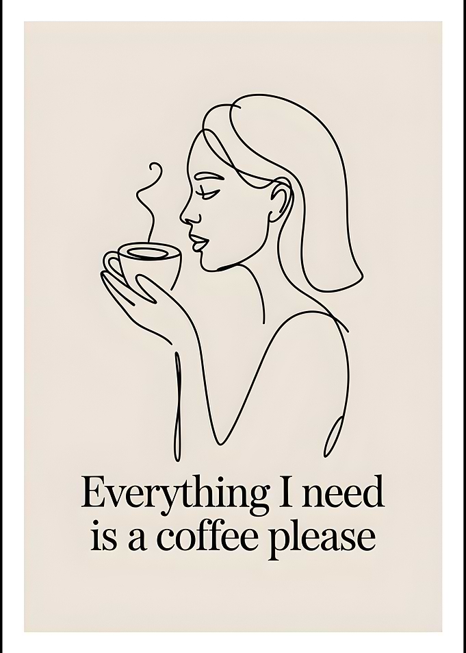 Coffee Please Line Art
