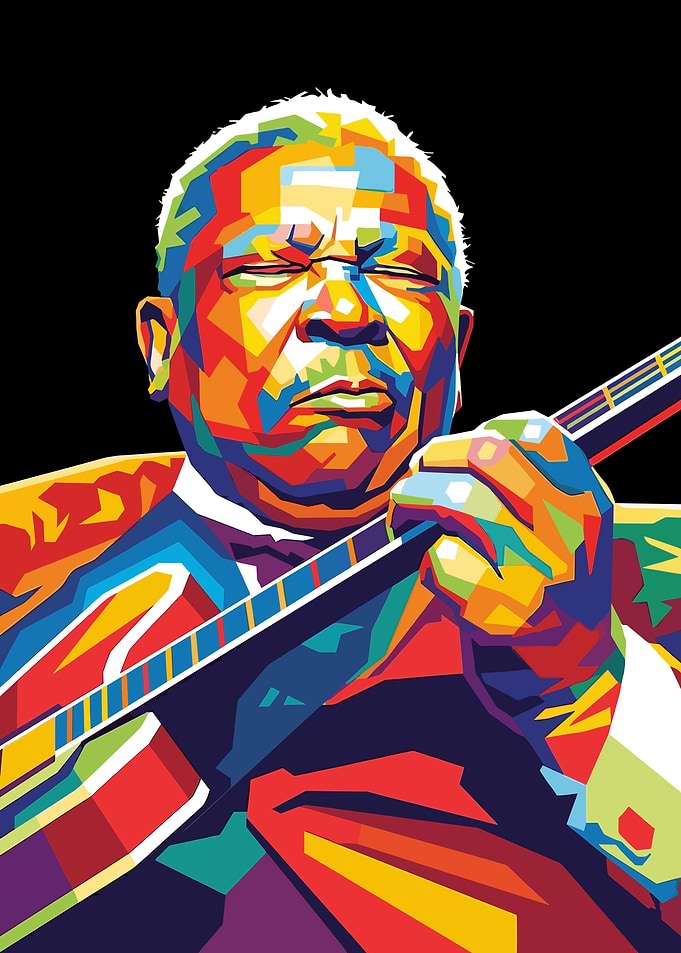 B.B. King Colorful Portrait