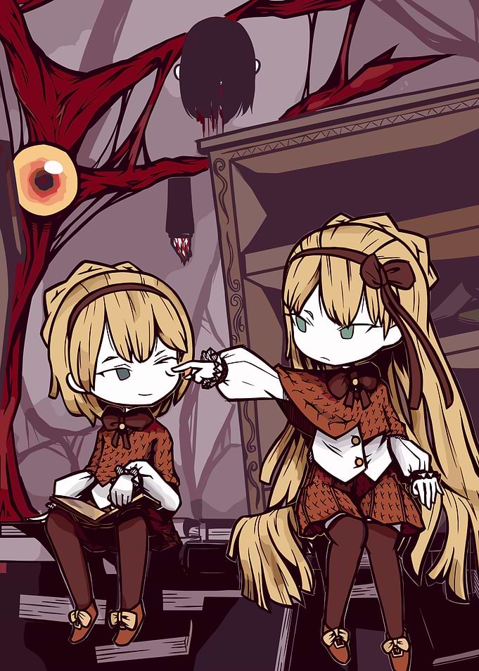 Creepy Cute Twins with Horror Elements