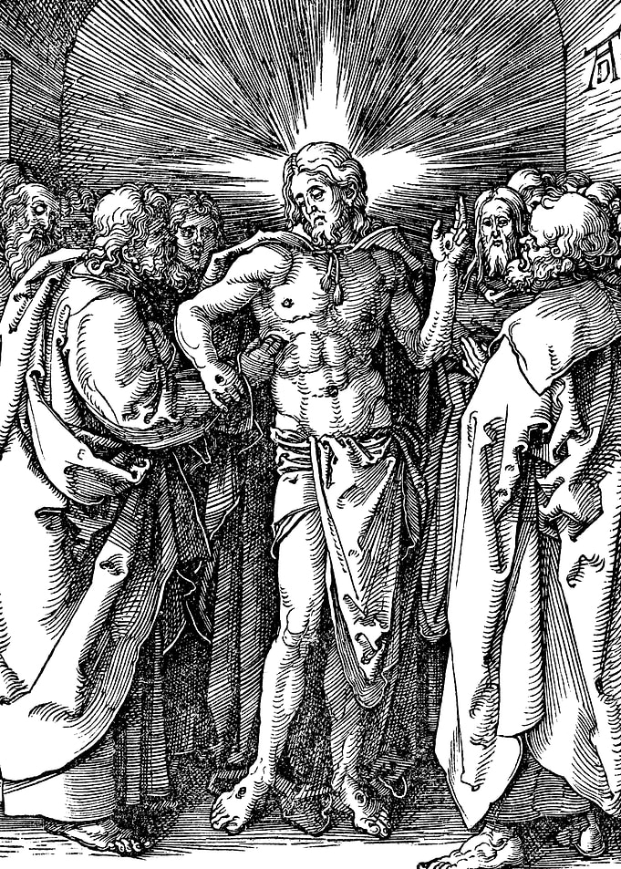 Doubting Thomas Albrecht Durer Engraving