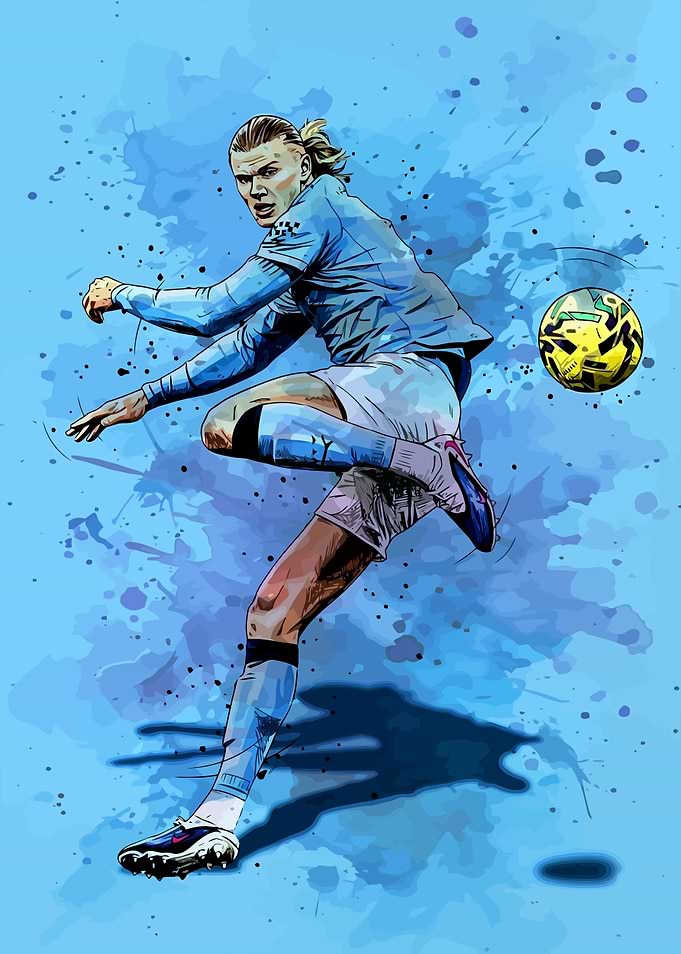 Kicking Soccer Ball Watercolor Art
