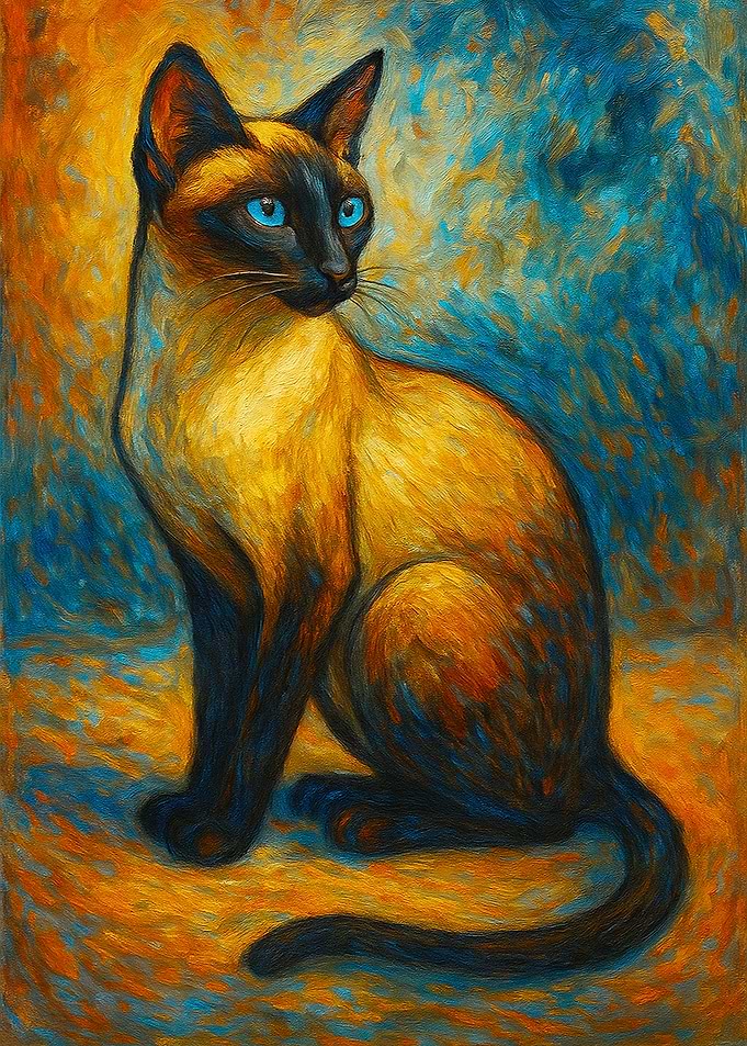 Siamese Cat Painting