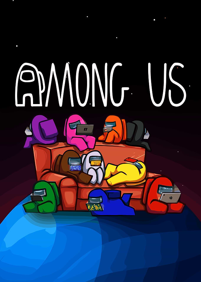 Among Us Crewmates Relaxing on Couch