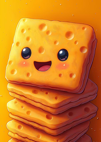 Cute Stack of Cheese Crackers