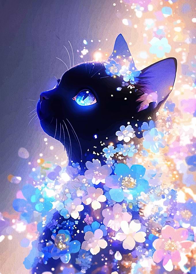 Floral Cat Portrait