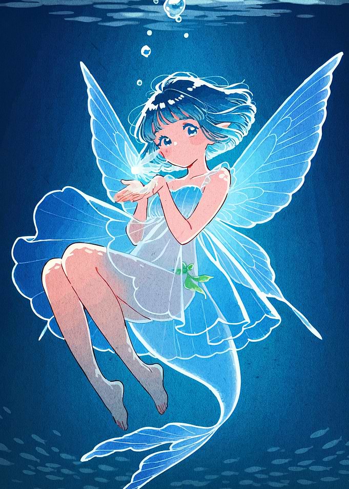 Underwater Fairy with Wings