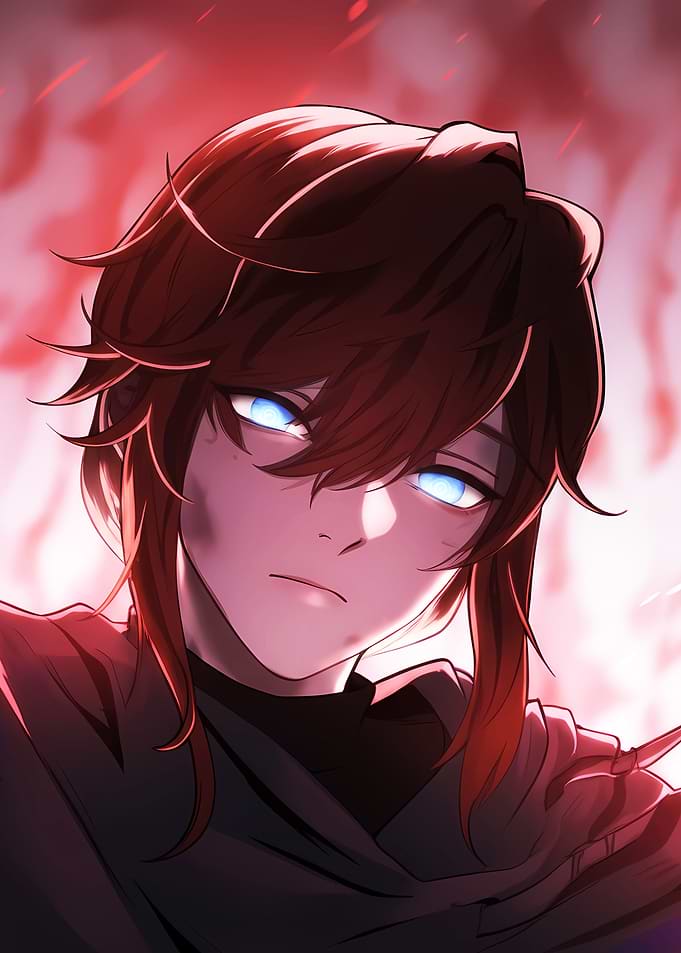 Determined Anime Character Portrait
