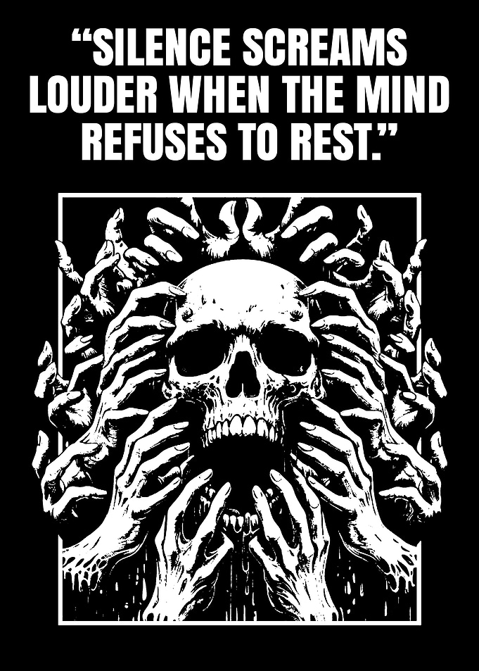 Skull Surrounded by Hands with Quote