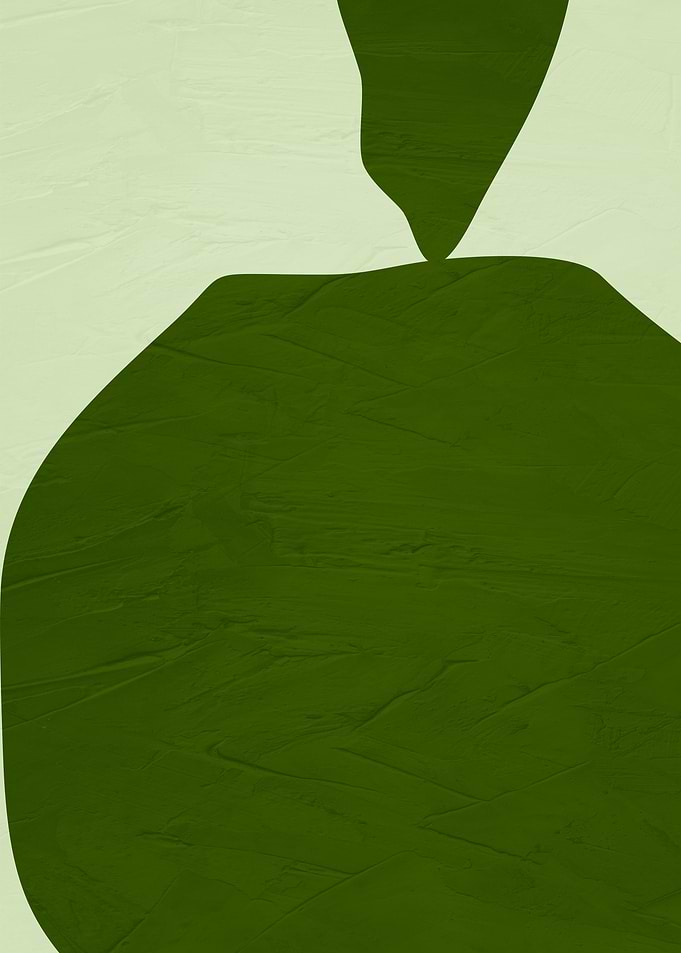 Abstract Green and Beige Shapes
