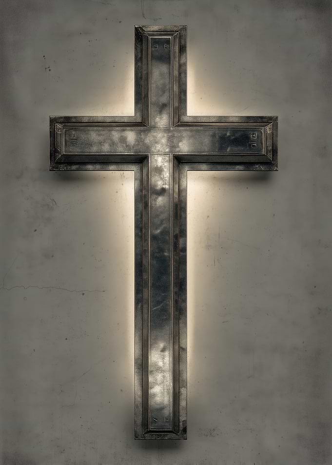 Illuminated Metallic Christian Cross