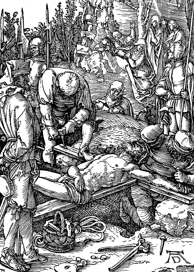 Christ Nailed to the Cross Albrecht Durer Engraving