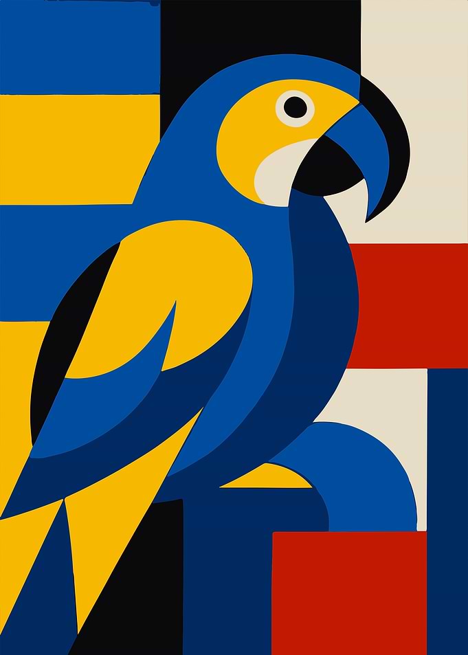 Geometric Parrot Art