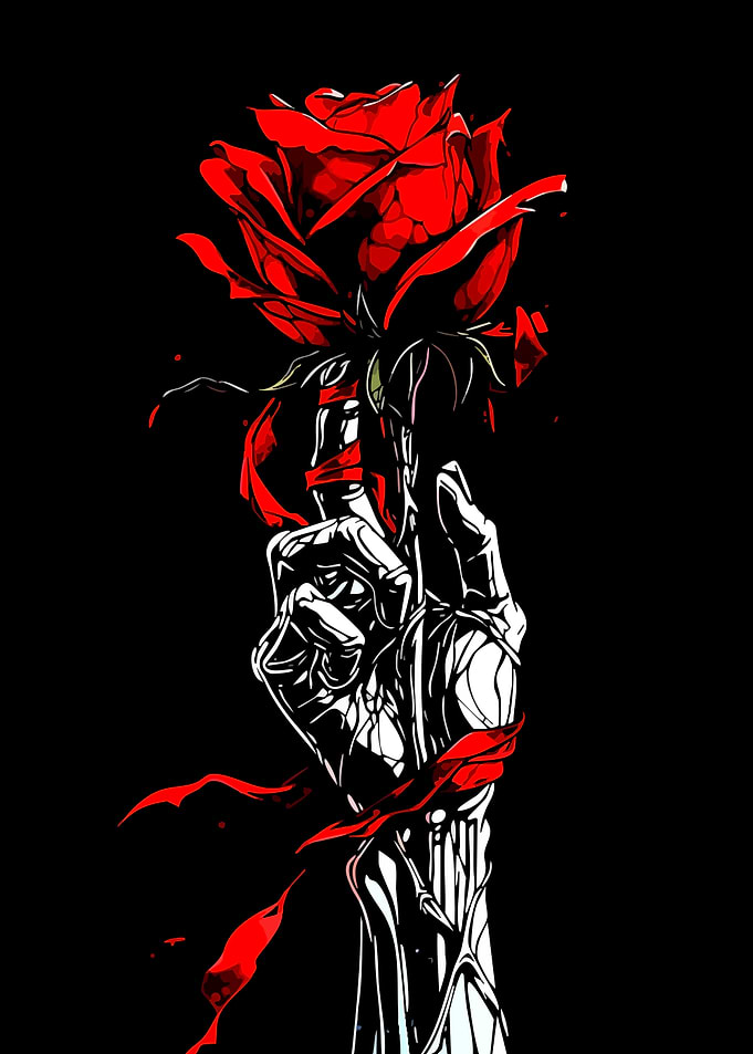 Rose and Hand Digital Art