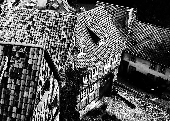 Black and White Old Buildings