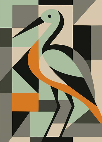 Abstract Heron Geometric Art