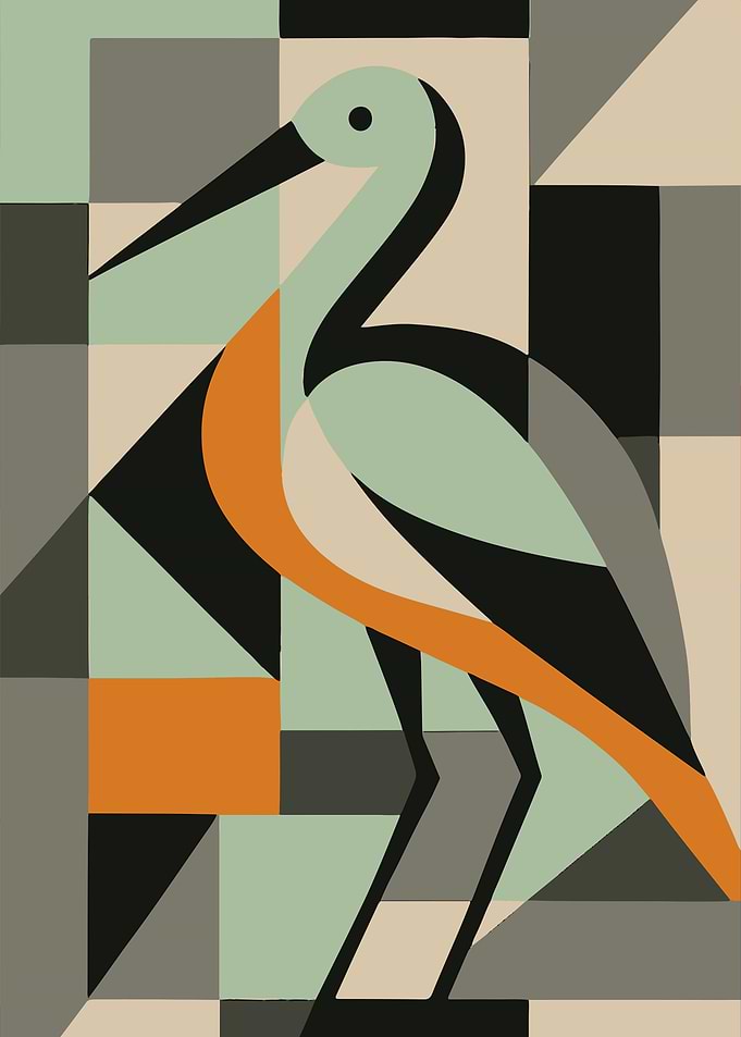 Abstract Heron Geometric Art