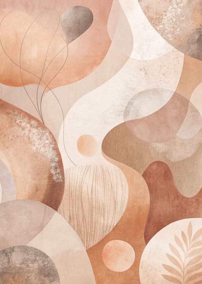 Abstract Earth Tone Shapes Art