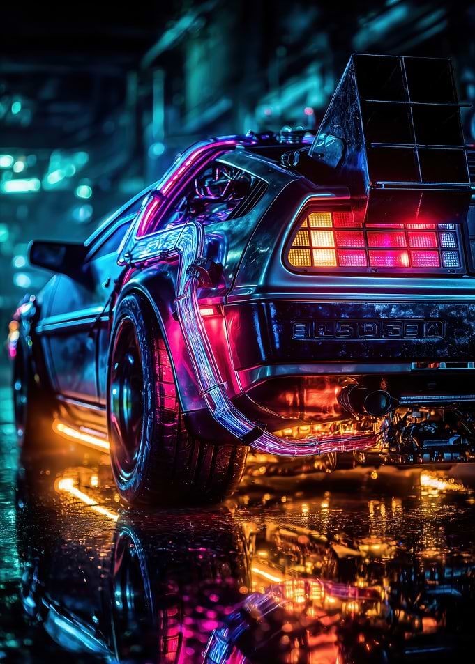 Cyberpunk DeLorean Time Machine