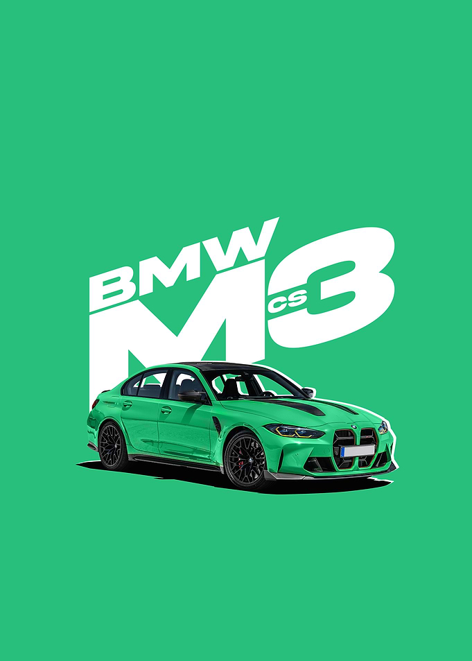 Green BMW M3 CS Illustration