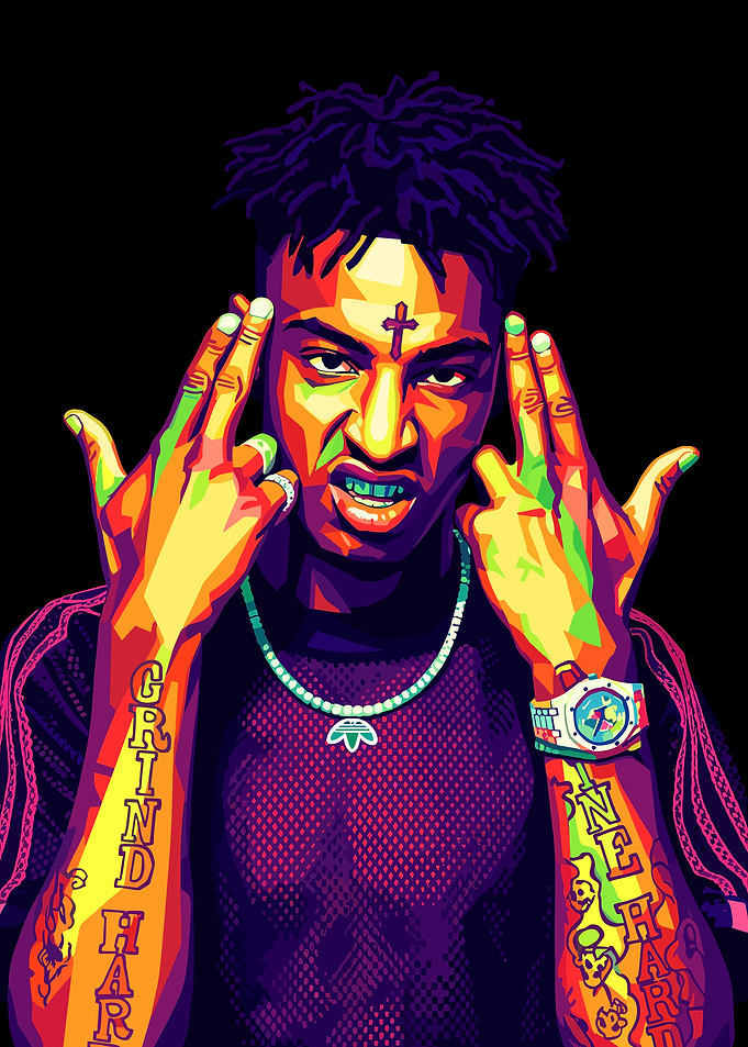 21 Savage Colorful Portrait