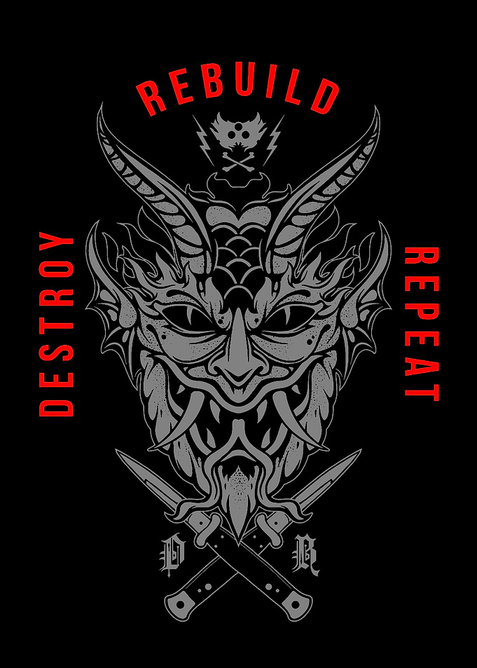 Destroy Rebuild Repeat Oni Mask