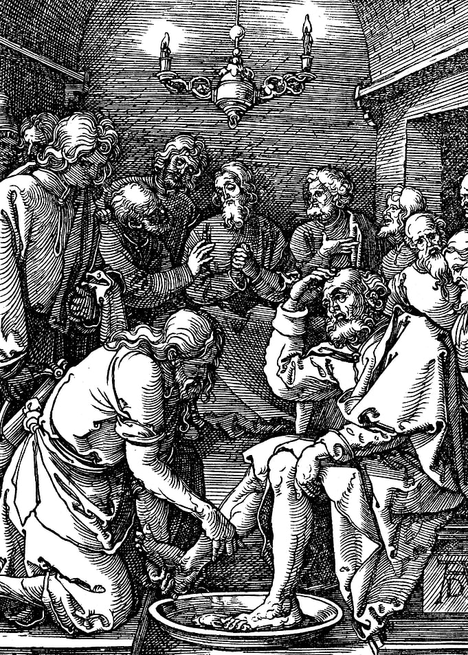 Christ Washing the Feet of the Disciples Albrecht Durer Engraving
