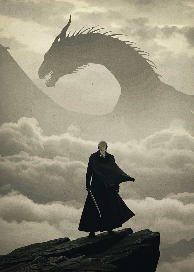 Dragon Rider on a Cliff