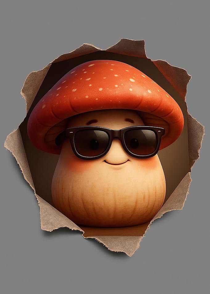 Cool Mushroom with Sunglasses