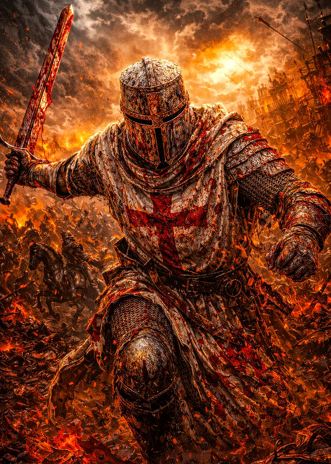 Crusader Knight in Battle