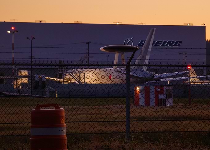 Boeing Factory at Dusk