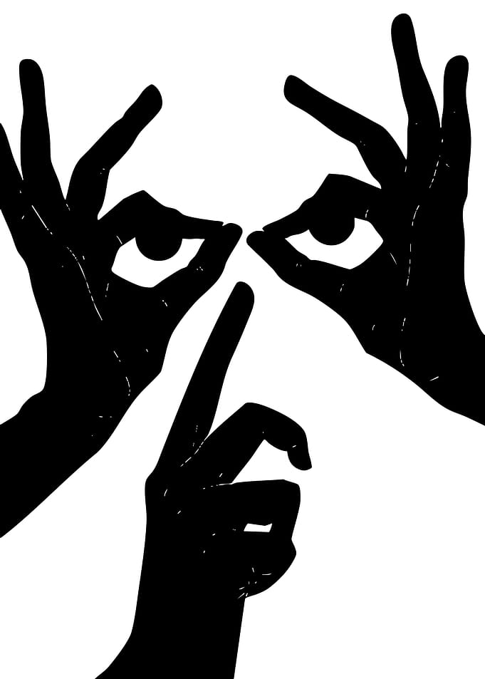 Abstract Hands and Eyes Illustration