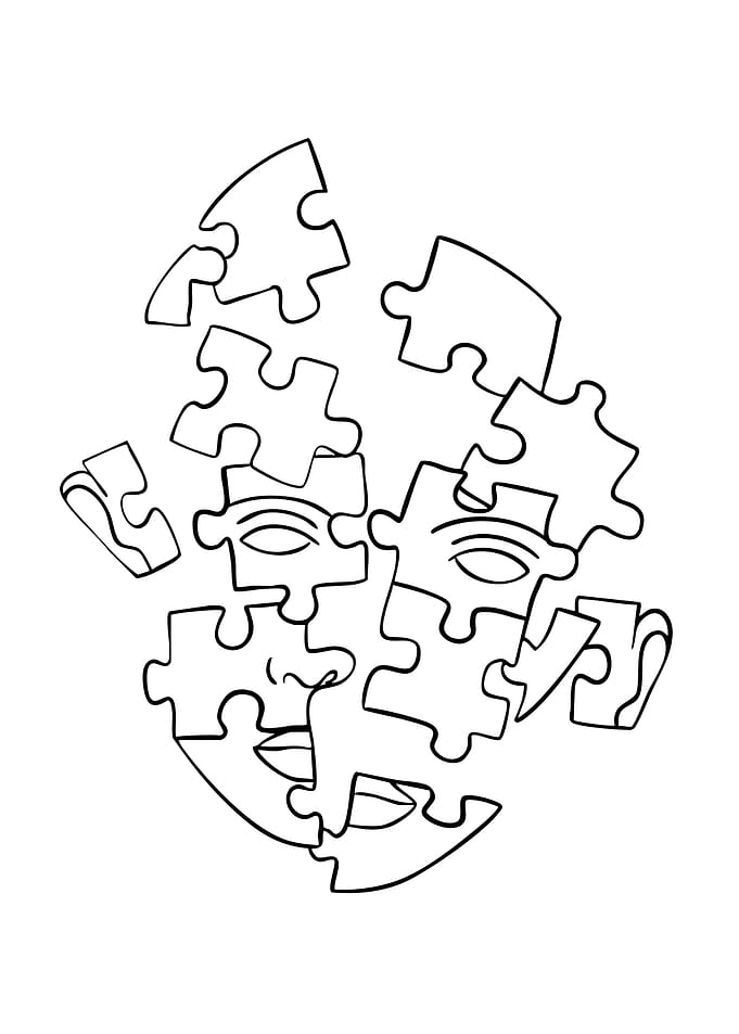 Puzzle Face Outline