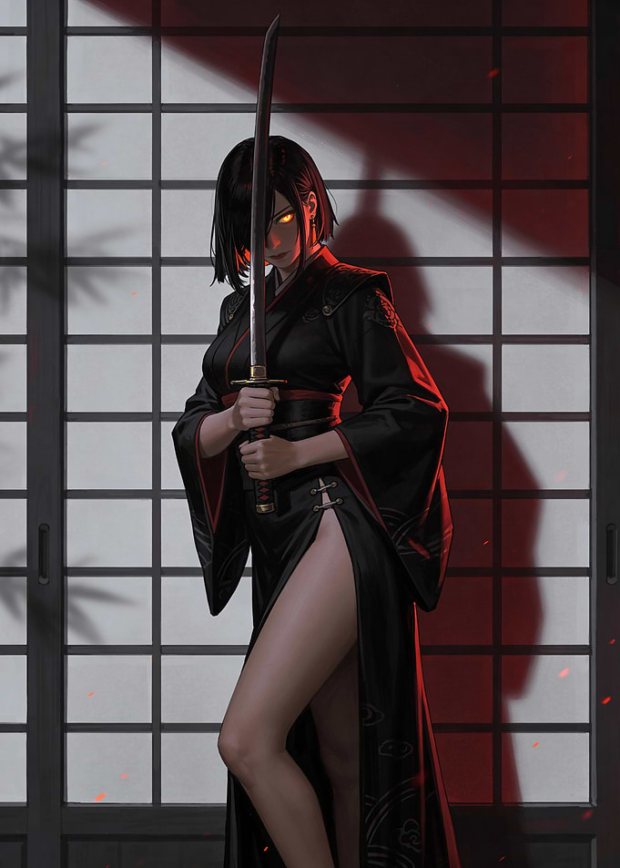 Female Warrior with Katana