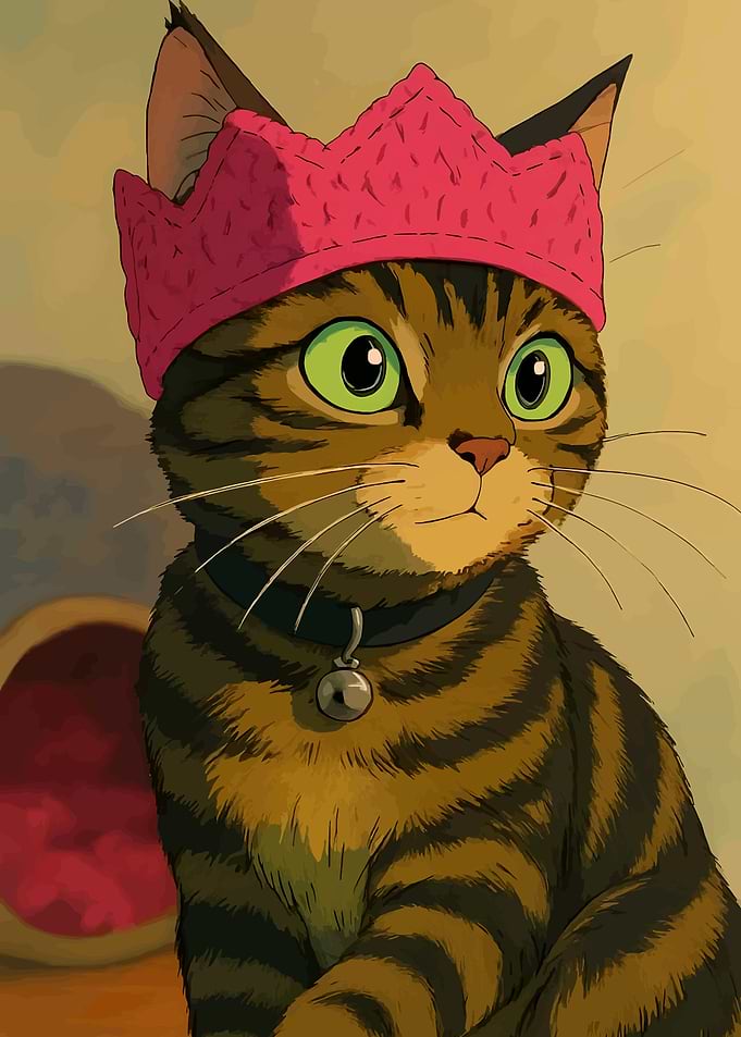 Cartoon Cat with Crown